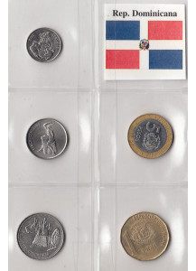 REPUBBLICA DOMINICANA 5 - 10 - 25 - Centavos - 1 Peso 5 Pesos Ottima conservazione